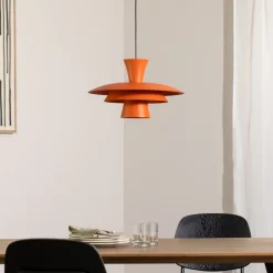 Luminex Hængelampe Plato, orange, metal, Ø 38 cm, E27