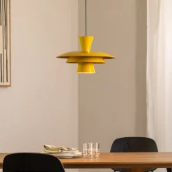 Luminex Hængelampe Plato, sennepsgul, metal, Ø 38 cm, E27