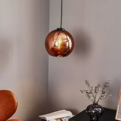 Nowodvorski Lighting Pendellamper>Hængelampe Polaris, spejlet glas, kobber