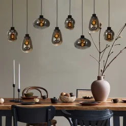 Hængelampe Reflexion, 8 lyskilder 145x14 cm^Steinhauer Hot