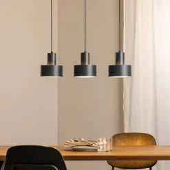 SIGMA Hængelampe Rif 3, antracit, 3 lyskilder, lineær, stål