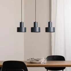 SIGMA Hængelampe Rif 3, antracit, 3 lyskilder, lineær, stål