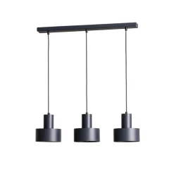 SIGMA Hængelampe Rif 3, antracit, 3 lyskilder, lineær, stål