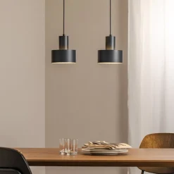 SIGMA Hængelampe Rif 2, antracit, 2 lyskilder, lineær, stål