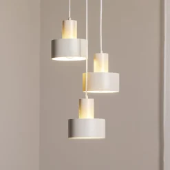 SIGMA Pendellamper>Hængelampe Rif 3, taupe, rund, 3 lyskilder, Ø 33 cm, stål