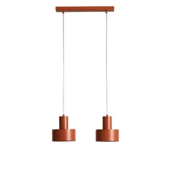 Hængelampe Rif 2, teglrød, 2 lyskilder, lineær, stål^SIGMA Online