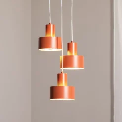 Hængelampe Rif 3, teglrød, rund, 3 lyskilder, Ø 33 cm^SIGMA Discount