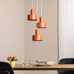 Hængelampe Rif 3, teglrød, rund, 3 lyskilder, Ø 33 cm^SIGMA Discount