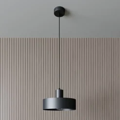 SIGMA Hængelampe Rif i metal, sort, Ø 25 cm