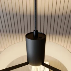 SIGMA Hængelampe Rif i metal, sort, Ø 25 cm