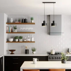 SIGMA Hængelampe Rif, lineær med 2 lyskilder, sort