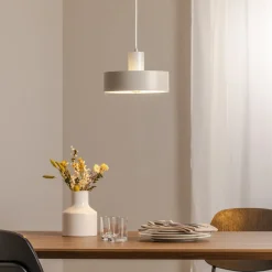 Hængelampe Rif M, taupe, 1 lyskilde, Ø 25 cm, stål^SIGMA