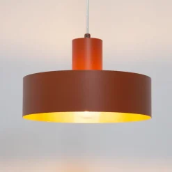 Hængelampe Rif M, teglrød, 1 lyskilde, Ø 25 cm, stål^SIGMA