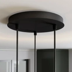 SIGMA Hængelampe Rif, rund med 3 lyskilder, sort