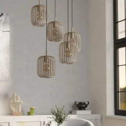 Hængelampe Romazzina, sandfarvet, stål, Ø 50 cm, 5 lyskilder.^EGLO Best