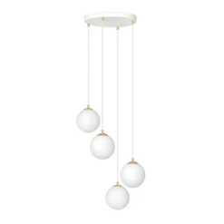 EMIBIG LIGHTING Hængelampe Royal, 4 lyskilder, opal hvid/hvid, glas, E14