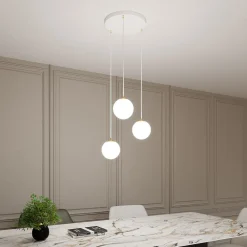 EMIBIG LIGHTING Hængelampe Royal, 3 lyskilder, opal hvid/hvid, glas, E14