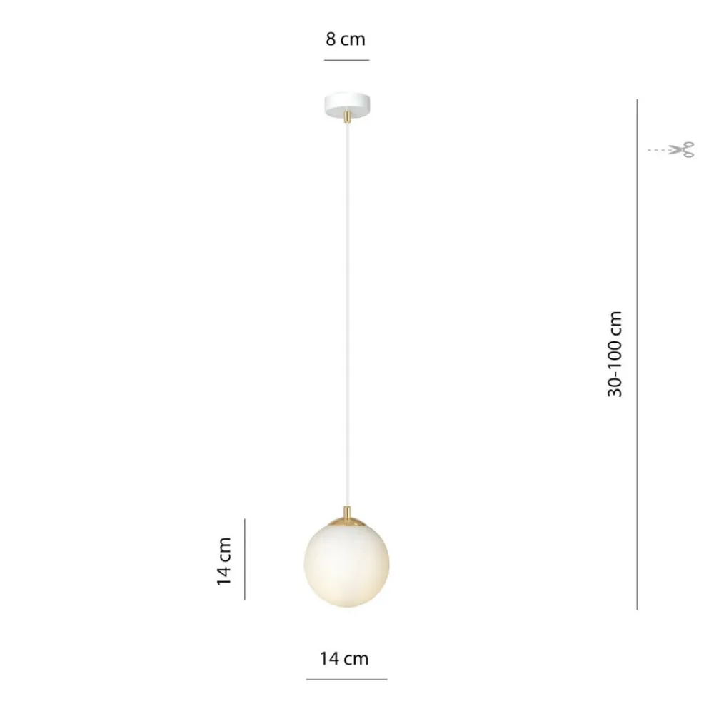 EMIBIG LIGHTING Hængelampe Royal, opal hvid/hvid, glas, E14