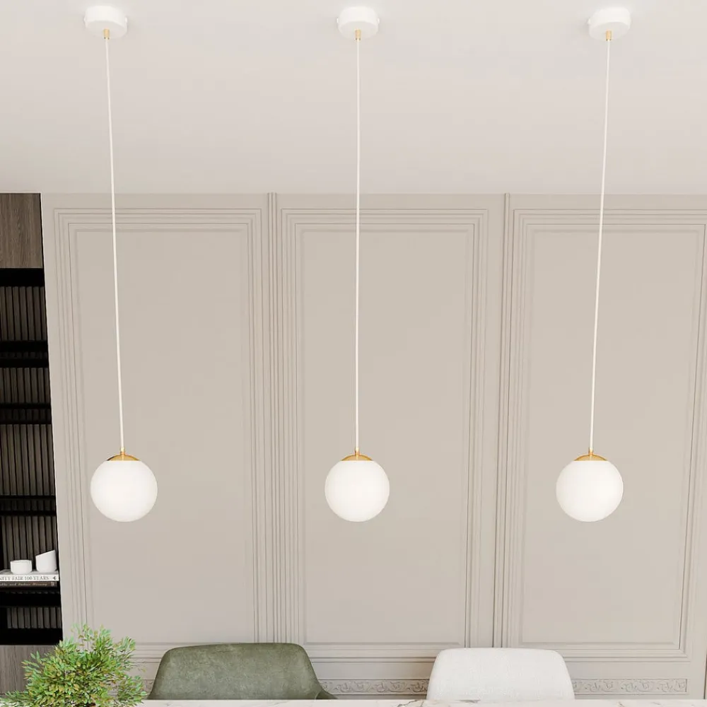 EMIBIG LIGHTING Hængelampe Royal, opal hvid/hvid, glas, E14