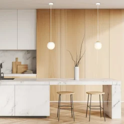 EMIBIG LIGHTING Hængelampe Royal, opal hvid/hvid, glas, E14