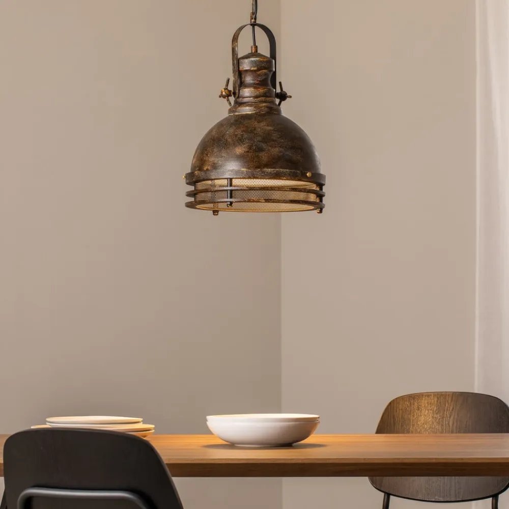 Opviq Hængelampe Saglam, 1 lyskilde, antik messing, Ø 30 cm, metal