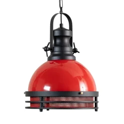 Opviq Hængelampe Saglam 3762, rød/sort, jern, Ø 32 cm