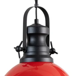 Opviq Hængelampe Saglam 3762, rød/sort, jern, Ø 32 cm