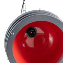 Opviq Hængelampe Saglam 3762, rød/sort, jern, Ø 32 cm