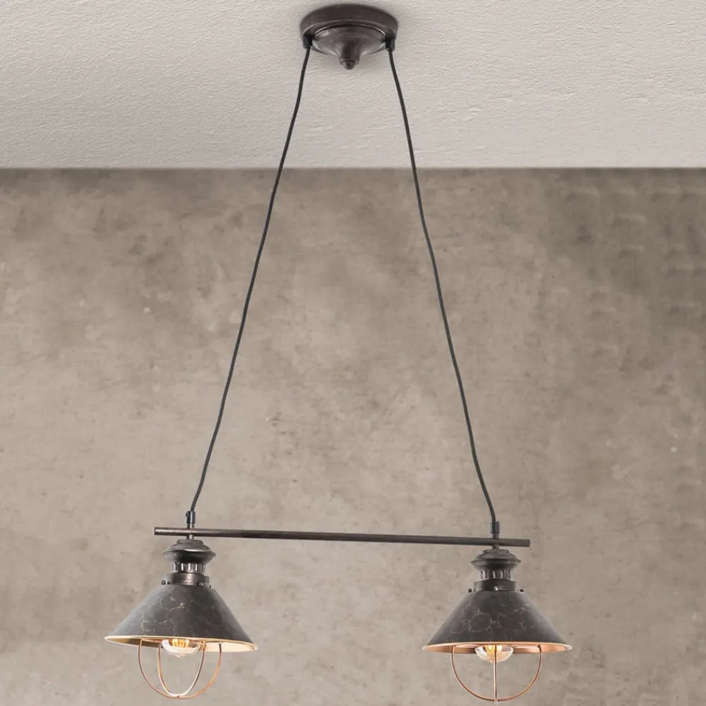 ORION Pendellamper>Hængelampe Shanta i rå kobber med to lyskilder