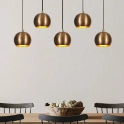 Hængelampe Sivani MR-1000, antik guld, jern, 5 lyskilder^Opviq Hot