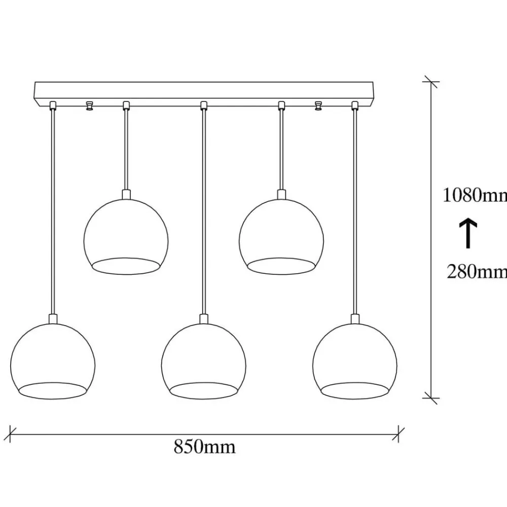 Hængelampe Sivani MR-1000, antik guld, jern, 5 lyskilder^Opviq Hot