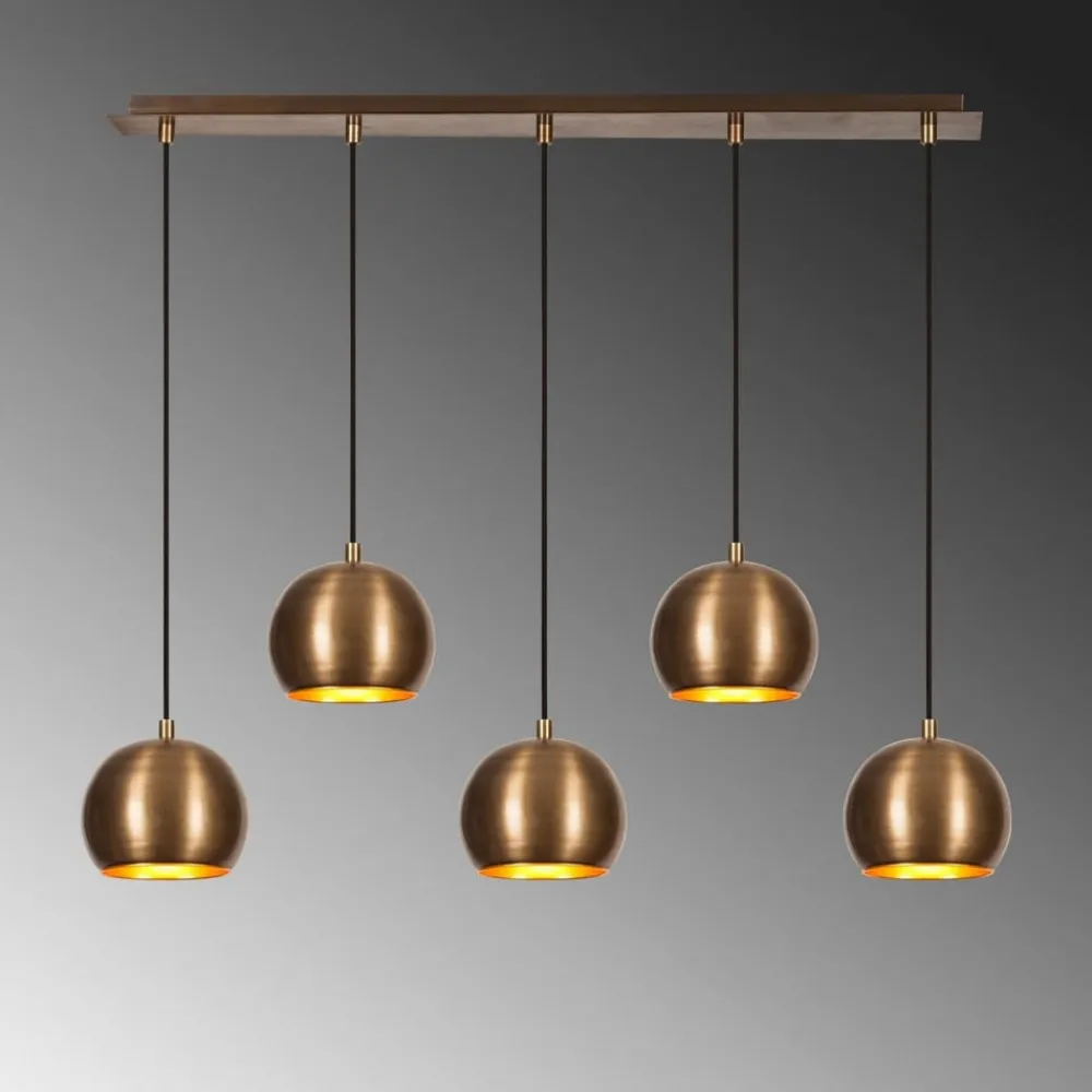 Hængelampe Sivani MR-1000, antik guld, jern, 5 lyskilder^Opviq Hot