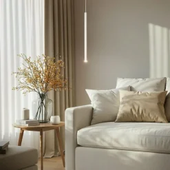 SIGMA Hængelampe Sopel 1, taupe, 1 lyskilde, stål, G9, Ø 5 cm