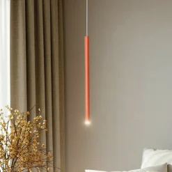 SIGMA Hængelampe Sopel 1, teglrød, 1 lyskilde, stål, Ø 5 cm