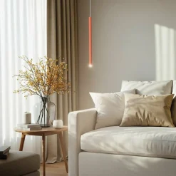 SIGMA Hængelampe Sopel 1, teglrød, 1 lyskilde, stål, Ø 5 cm