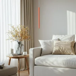 SIGMA Hængelampe Sopel 1, teglrød, 1 lyskilde, stål, Ø 5 cm