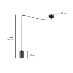 Hængelampe Speed, sort, 1 lyskilde^EMIBIG LIGHTING