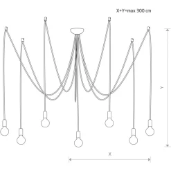 Nowodvorski Lighting Pendellamper>Hængelampe Spider i hvid, 7 lyskilder