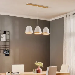 Hængelampe Studio med trædekor 3 lyskilder hvid^Eko-Light Best