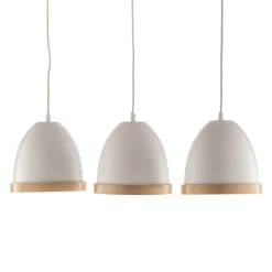 Hængelampe Studio med trædekor 3 lyskilder hvid^Eko-Light Best