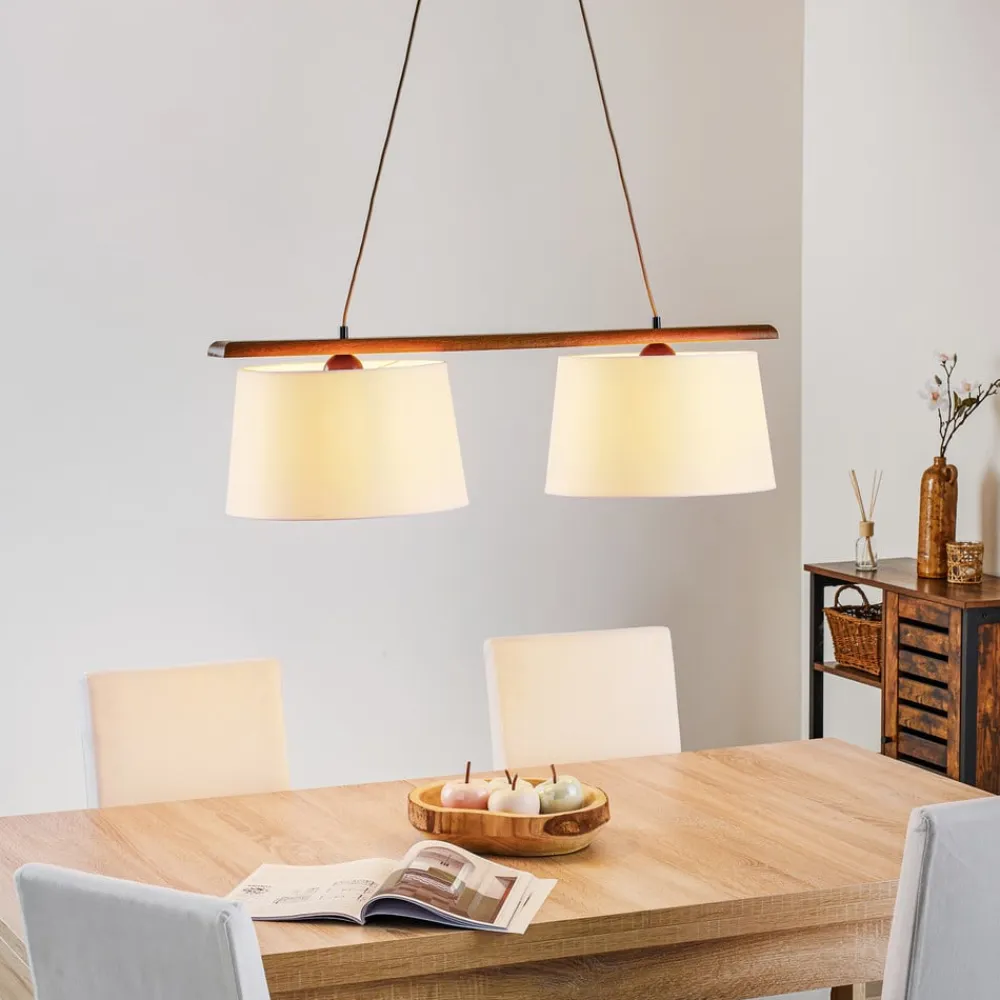 Hængelampe Sweden, 2 lyskilder, rustik eg^Lamkur Hot
