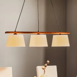 Lamkur Pendellamper>Hængelampe Sweden, 3 lyskilder, valnød