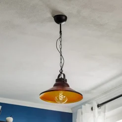 Hængelampe Taft med skærm i sort og guld^Luminex Hot