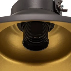 Hængelampe Taft med skærm i sort og guld^Luminex Hot