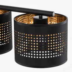 TK Lighting Hængelampe Tago, 4 lyskilder, sort/guld