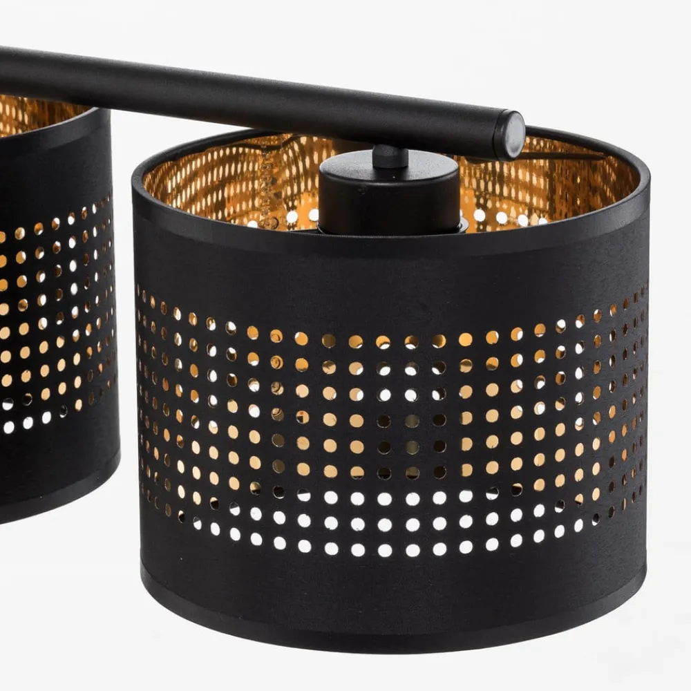 TK Lighting Hængelampe Tago, 4 lyskilder, sort/guld