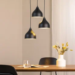 Hængelampe Tattoo 6201 3-lys rondel sort/guld^Opviq New