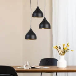 Hængelampe Tattoo 6201 3-lys rondel sort/guld^Opviq New