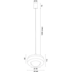 Argon Hængelampe Tina, terrakotta/opal, glas, Ø 19 cm