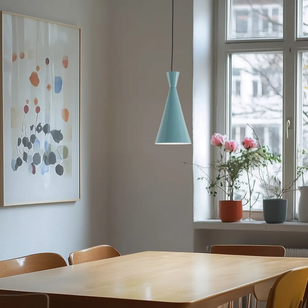 Opviq Hængelampe Tom, turkis, metal, Ø 19 cm, E27